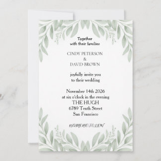 Sage Green French Floral Crest Elegant Wedding  Card