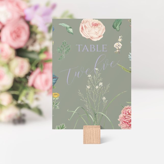 Sage Green Garden Mariage Numéro de table (Créateur téléchargé)
