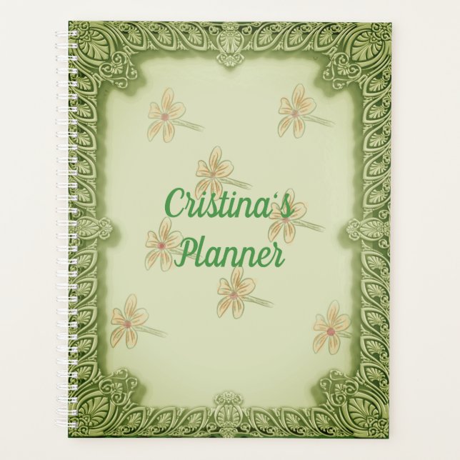 Sage Green Garden Personalized Planner (Front)