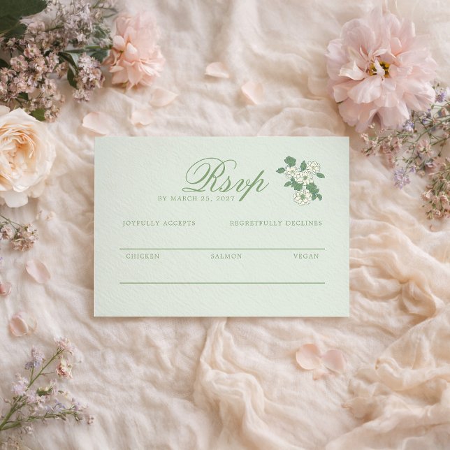 Sage Green Garden Wedding RSVP Response Card (Creator Uploaded)