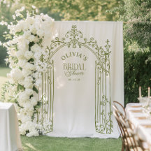 Sage Green Gate Bridal Shower Photo Backdrop