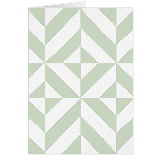 Sage Green Geometric Deco Cube Pattern (Devant)