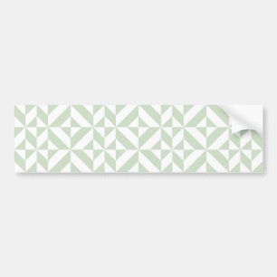 Sage Green Geometric Deco Cube Pattern Bumper Sticker