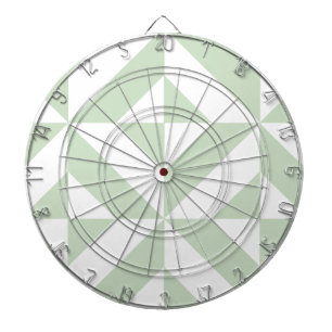 Sage Green Geometric Deco Cube Pattern Dartboard