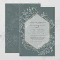 Sage Green Geometric Floral Tapestry Wedding