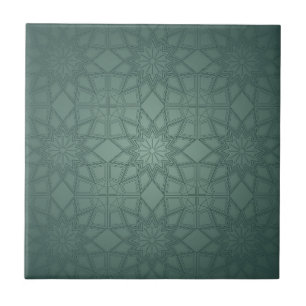 Sage Green Geometric Pattern Tile