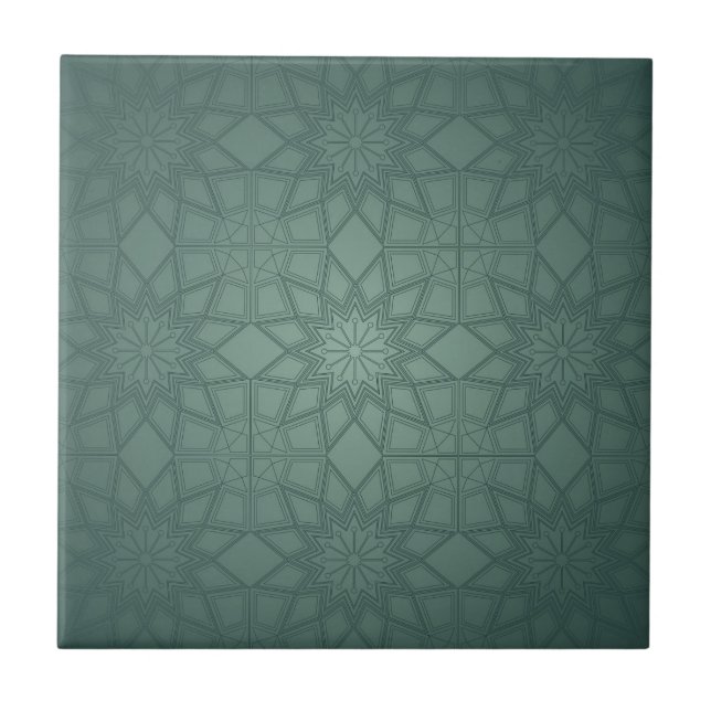 Sage Green Geometric Pattern Tile (Front)