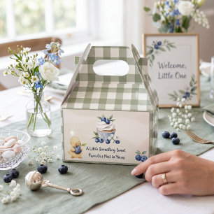 Sage Green Gingham Baby Duckling Cupcake Favour Bo Favor Box