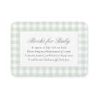 Sage Green Gingham Baby Shower Books for Baby