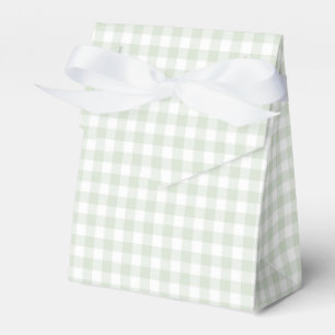 Sage Green Gingham Baby Shower Favor Box