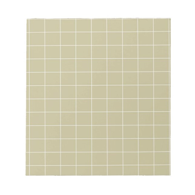 Sage Green Gingham Chequered Plaid Pattern Notepad (Front)