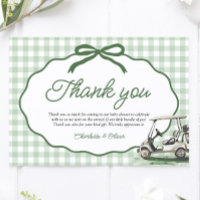Sage Green Gingham Frame Bow Golf New to the Club