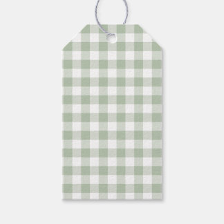 Sage Green Gingham Gift Tags