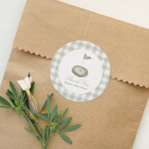Sage Green Gingham Golf Baby Shower Favour