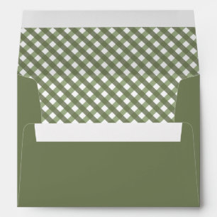 Sage Green Gingham Patterned       Envelope