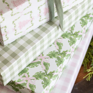 Sage Green Gingham Wrapping Paper