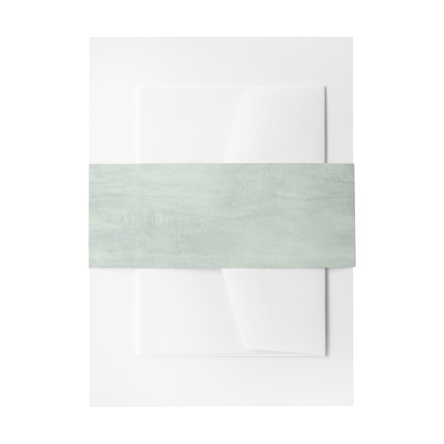 Sage Green Glimmer Damask Wedding Invitation Belly Band (Front Example)