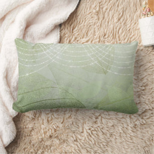 Sage Green Glitter Elegant Fantasy Chic Trendy Lumbar Pillow