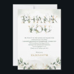 Sage Green Gold 16th Birthday Thank You Card<br><div class="desc">This modern botanical themed thank you card features beautiful watercolor eucalyptus greenery and modern lettering. Customize the thank you note to suit your event!</div>