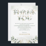 Sage Green Gold 16th Birthday Thank You Card<br><div class="desc">This modern botanical themed thank you card features beautiful watercolor eucalyptus greenery and modern lettering. Customize the thank you note to suit your event!</div>