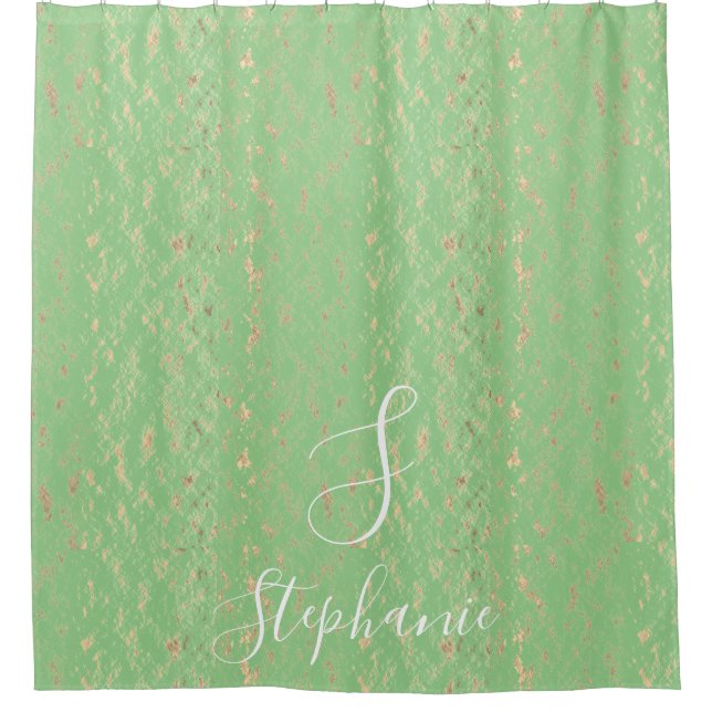 Sage Green Gold Foil Patterns Monogram Initials (Front)