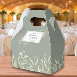 Sage Green Gold Greenery Bridal Shower Favour Box
