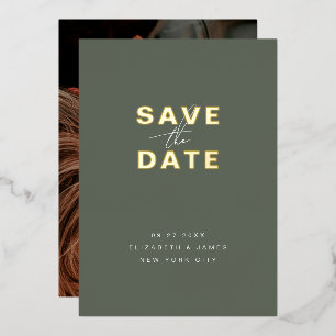 Sage Green & Gold Minimalist Wedding Save The Date