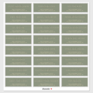 Sage Green Gold Modern Formal Wedding Address