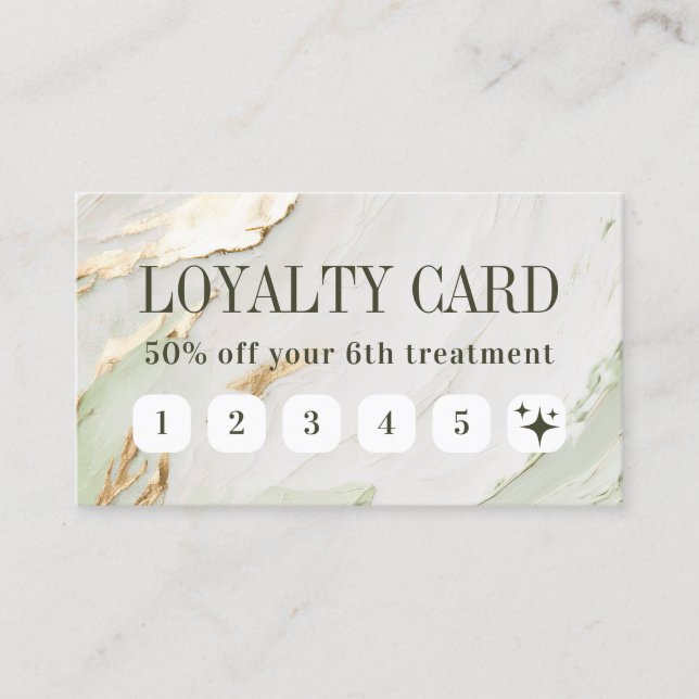 sage green gold paint loyalty card (Front)