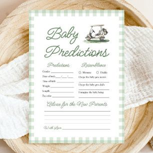 Sage Green Golf Baby Predictions Baby Shower Game Invitation