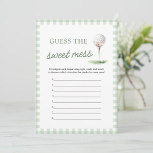 Sage Green Golf Baby Shower Guess The Sweet Mess Invitation