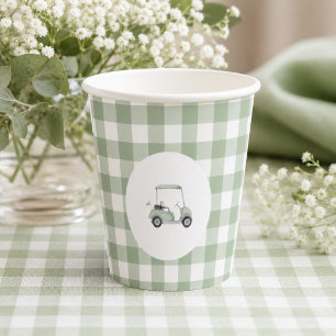 Sage green golf baby shower paper cups