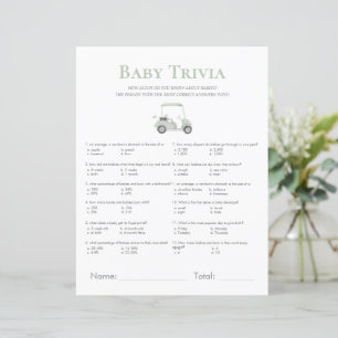 sage green golf baby shower trivia game