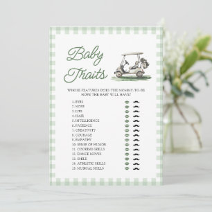 Sage Green Golf Baby Traits Baby Shower Game Invitation