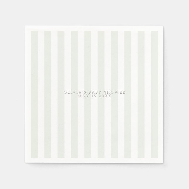 sage green golf cart baby shower napkin (Front)