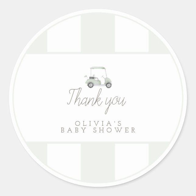 Sage green golf cart gift sticker (Front)