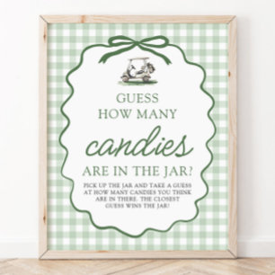 Sage Green Golf Guess How Many Candies Baby Shower Poster