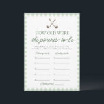 Sage Green Golf How Old Were The Parents Game Invitation<br><div class="desc">So fun, nostalgic, and full of laughs ⛳💚 This Sage Green Golf “How Old Was the Daddy” Baby Shower Game is a perfect way to celebrate the dad-to-be! Designed with soft sage green tones and charming golf-inspired details, it brings a modern, stylish touch to your “New to the Club” theme...</div>
