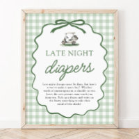 Sage Green Golf Late Night Diapers Baby Shower