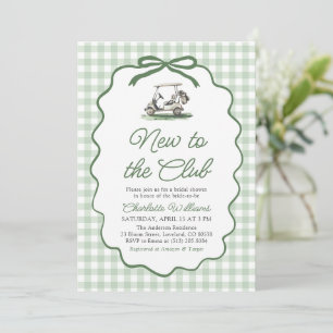 Sage Green Golf New to the Club Bridal Shower Invitation