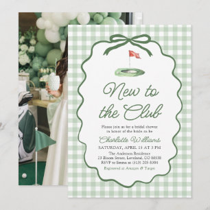 Sage Green Golf New to the Club Bridal Shower Invitation