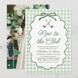 Sage Green Golf New to the Club Bridal Shower Invitation