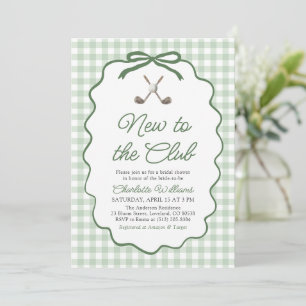 Sage Green Golf New to the Club Bridal Shower Invitation