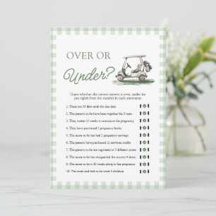Sage Green Golf Over Or Under Baby Shower Game Invitation
