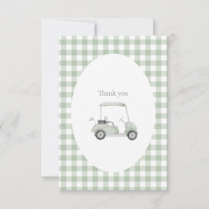 Sage green golf thank you card  