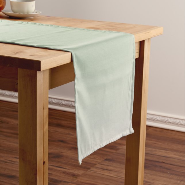 Sage Green Gradient Aura Short Table Runner (In Situ)