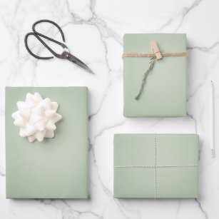 Sage Green Gradient Aura Wrapping Paper Sheet