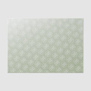 Sage green gradient logo business packaging tissue paper