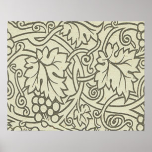 Sage Green Grapevile William Morris Pattern Poster