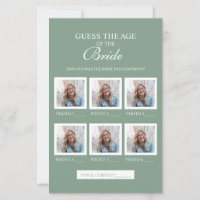 Sage Green Guess The Age Of The Bride Paper Sheet